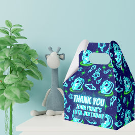 Caixinha De Lembrancinhas Foguetes do Astronauta Espacial Verde Azul