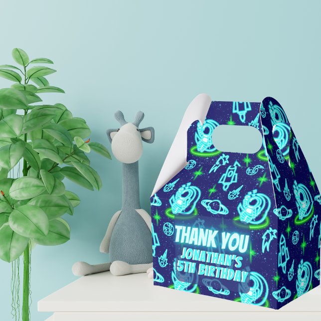 Caixinha De Lembrancinhas Foguetes do Astronauta Espacial Verde Azul (Criador carregado)