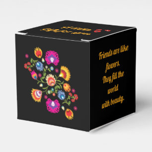 Caixinha De Lembrancinhas Folclore polonês personalizável com flores cor-d
