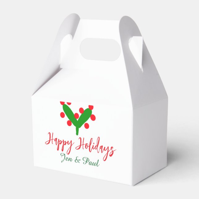 Caixinha De Lembrancinhas Folha verde casal verde (Frente)