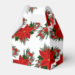 Caixinha De Lembrancinhas Folha Vermelha Elegante Poinsettia Pine Greenerave