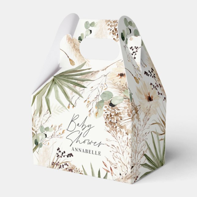 Caixinha De Lembrancinhas Folhagem de erva russa chá de fraldas (Frente)