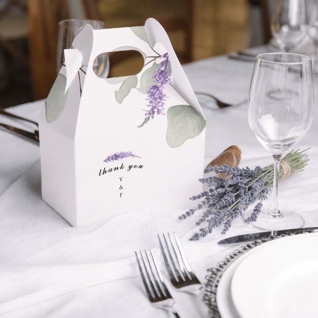 Caixinha De Lembrancinhas Folhas de Eucalipto Lavanda Elegantes (Criador carregado)