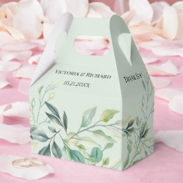 Caixinha De Lembrancinhas Folhas de Eucalipto Verde Moderno Aquarela