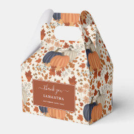 Caixinha De Lembrancinhas Folhas de outono Russas de Pumpkins Flores Selvage