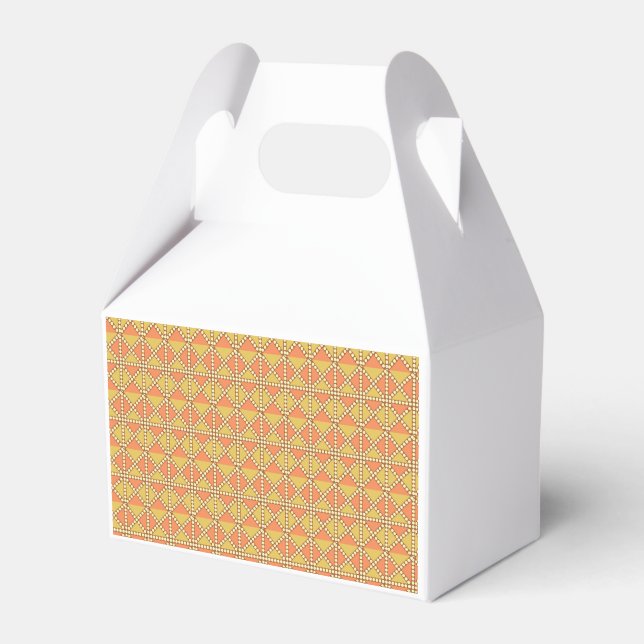 Caixinha De Lembrancinhas Folhas de papel embrulho amarelo, laranja e castan (Frente)