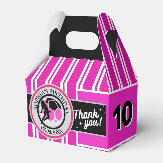 Caixinha De Lembrancinhas Football Birthday Party, Football Girl Player  (Frente)