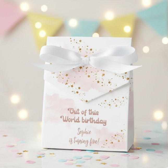 Caixinha De Lembrancinhas Fora deste aniversário de criança de aventura espa (Criador carregado)