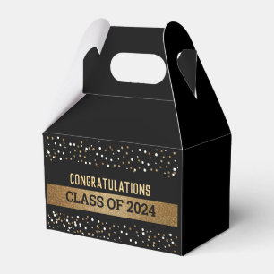 Caixinha De Lembrancinhas Formando de confete Dourado preto Classe de 2022