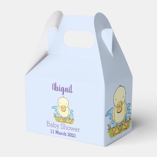 Caixinha De Lembrancinhas Foto de desenho animado de bebê amarelo-branco (Frente)