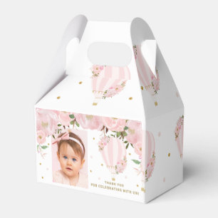 Caixinha De Lembrancinhas Foto Floral Cor-de-Rosa Blush Blush, Balão de Ar