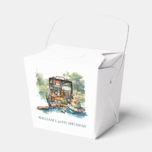 Caixinha De Lembrancinhas Foto Personalizada de Aniversário de Pesca Adulta