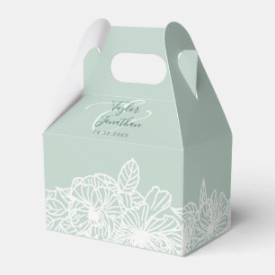 Caixinha De Lembrancinhas Foto Personalizada Sage Green Flowers Casamento Ch