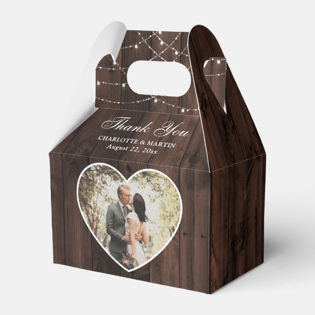 Caixinha De Lembrancinhas Foto Rustic Wood Wedding (Frente)