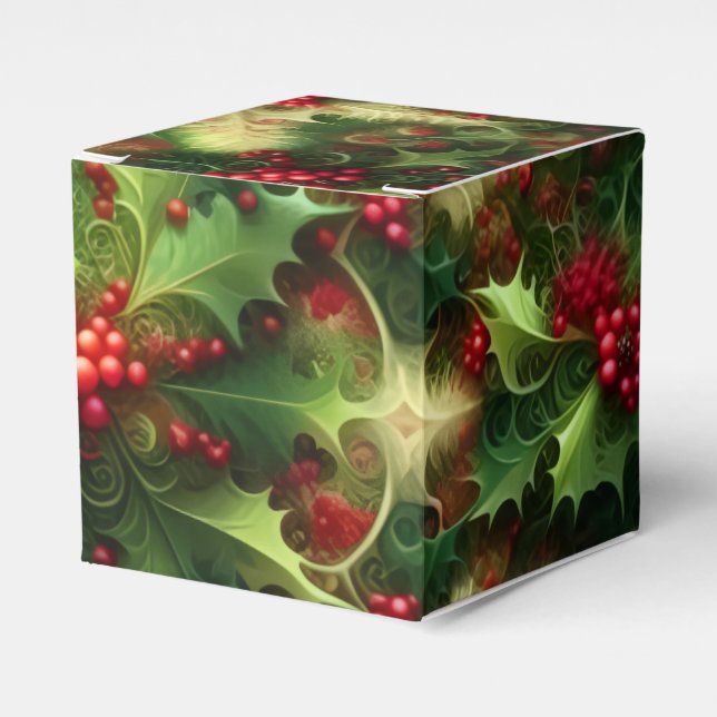 Caixinha De Lembrancinhas Fractal Mistletoe Favor Box (Frente)