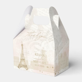 Caixinha De Lembrancinhas Francês Romance Wedding Obrigado V2 Blush ID870