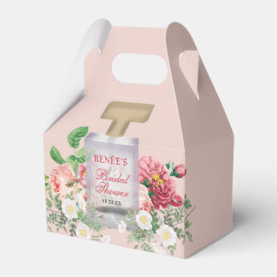 Caixinha De Lembrancinhas Frasco de Perfume Rosa Bege Chuveiro de Noiva Flor