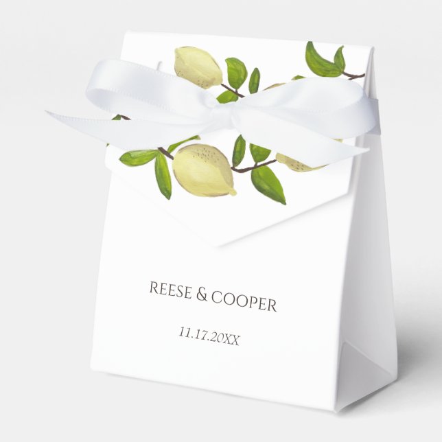 Caixinha De Lembrancinhas Fresh Citrus Painted Lemons Modern Mediterranean (Frente)