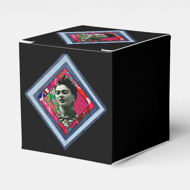 Caixinha De Lembrancinhas Frida Kahlo Retro Denim Diamond (Frente)