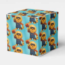 Caixinha De Lembrancinhas Fröhlicher Baumeister – Gelber Held mit Hammer  