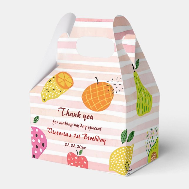 Caixinha De Lembrancinhas Fruta da Excelente da Festa de aniversário fruta (Frente)