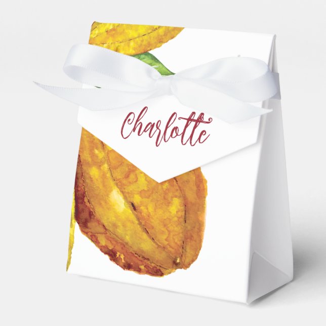 Caixinha De Lembrancinhas Fruta personalizada de chocolate com aquarela (Frente)