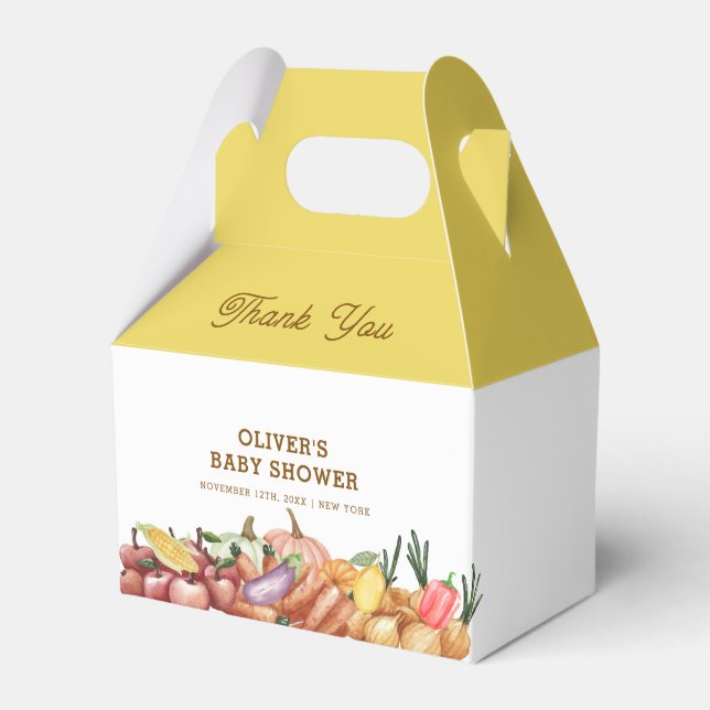 Caixinha De Lembrancinhas Fruta Rustic Watercolor Veggie (Frente)