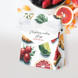 Caixinha De Lembrancinhas Frutas Cítricas Coloridas Natal Retro Aquarela