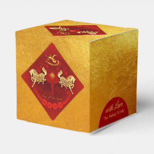 Caixinha De Lembrancinhas FU Chinês Luck lantern Horse Year Party CubeFB01