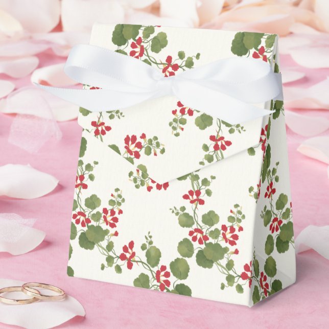 Caixinha De Lembrancinhas Fundo Red Nasturtium Cream (Casamento)