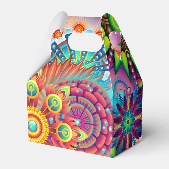 Caixinha De Lembrancinhas Funky Retro Pattern Abstrato Bohemian (Frente)