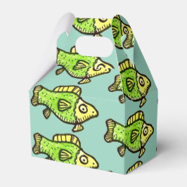 Caixinha De Lembrancinhas Funny Cartoon Green Fish Drawing Favor Boxes