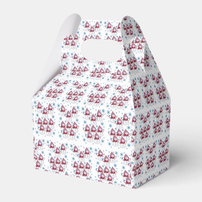 Caixinha De Lembrancinhas Gable Favor Box Snowman (Frente)