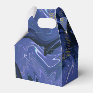 Caixinha De Lembrancinhas Galaxy Swirl Blue Glitter Abstrato Padrão cósmico