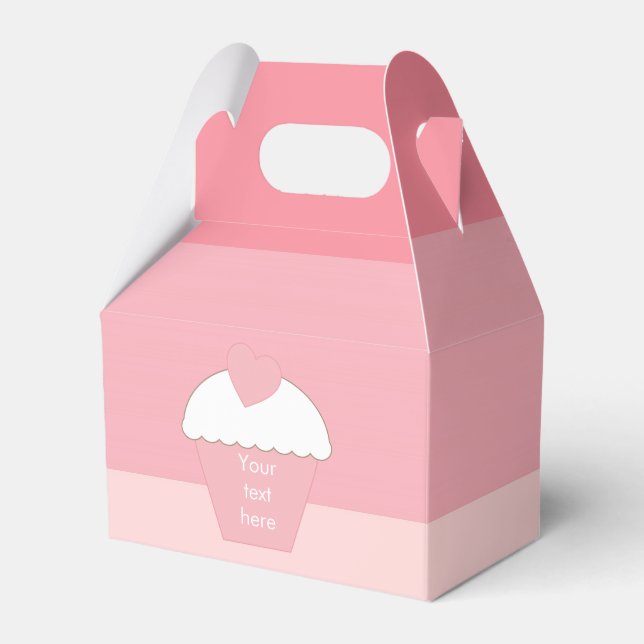 Caixinha De Lembrancinhas Gamas de Ombro do Cupcake Rosa (Frente)