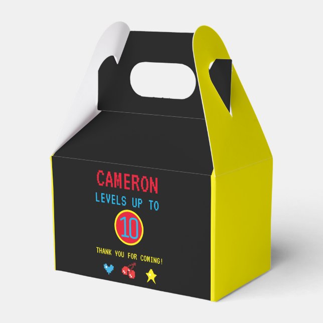 Caixinha De Lembrancinhas Gamer Pixel Arcade nível até 10 anos (Frente)