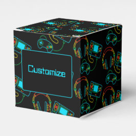 Caixinha De Lembrancinhas Gamer Retro Neon Cube