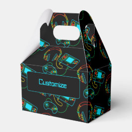 Caixinha De Lembrancinhas Gamer Retro Neon Gable