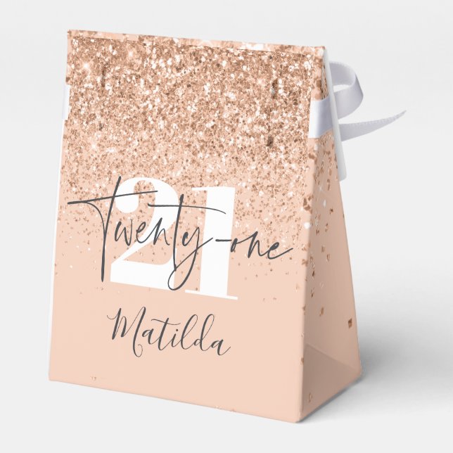 Caixinha De Lembrancinhas Garota brilhando moderna aniversário de 21 anos (Verso)