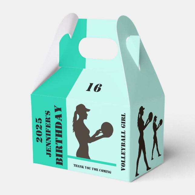 Caixinha De Lembrancinhas Garota de Voleibol, Presente de Jogador de Voleibo (Frente)