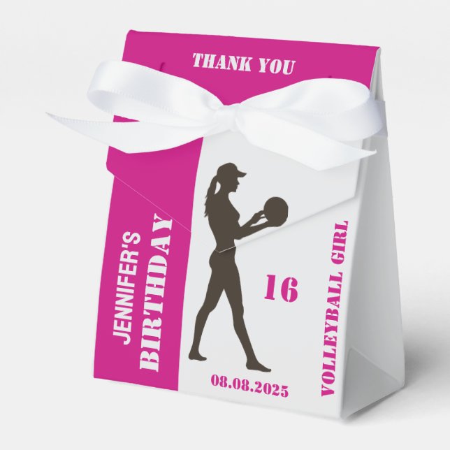 Caixinha De Lembrancinhas Garota de Voleibol, Presente de Jogador de Voleibo (Frente)