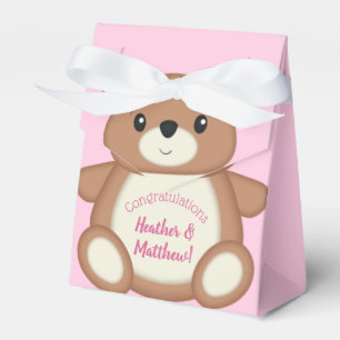 Caixinha De Lembrancinhas Garota Rosa-Chá de fraldas-Urso
