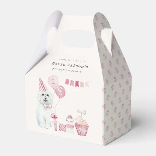 Caixinha De Lembrancinhas Garotas Bonitas Festiam Cachorro De Papoila De Fes (Frente)