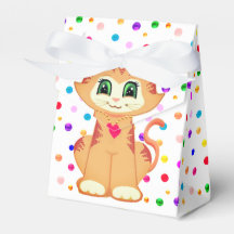 Gatinho Malhado Laranja Fofo & Confetes Obrigado