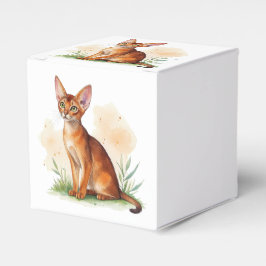 Caixinha De Lembrancinhas Gato abissal cercado por cores suaves e verde