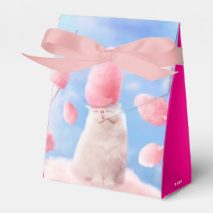 Caixinha De Lembrancinhas Gato Com Cabelo De Algodão Doce