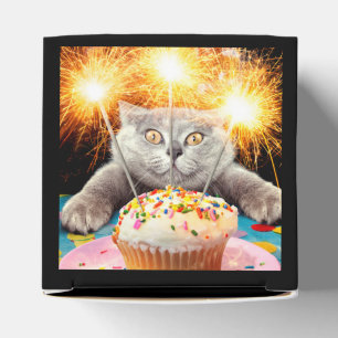 Caixinha De Lembrancinhas Gato com Cupcake