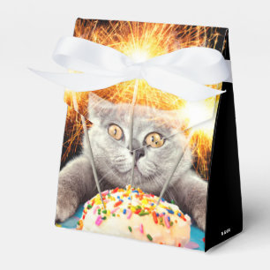 Caixinha De Lembrancinhas Gato com Cupcake Sparkler