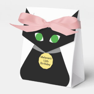 Caixinha De Lembrancinhas Gato de Olho Verde Preto