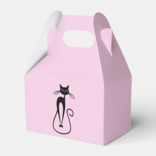 Caixinha De Lembrancinhas Gato preto magro e caprichoso rosa